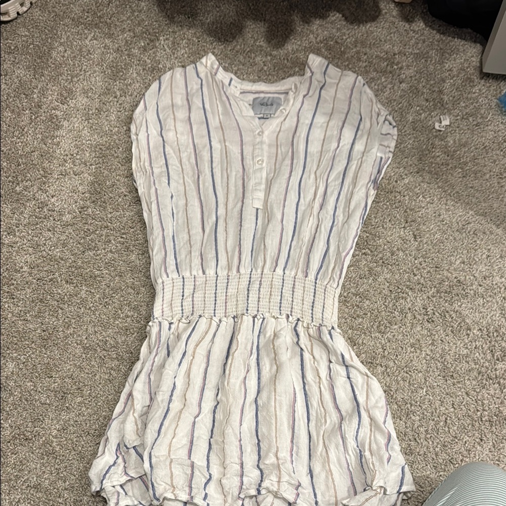 Rails White and Blue Striped Top